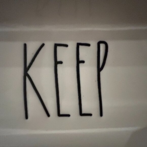 RAE DUNN Artisan Collection "KEEP" ceramic divided trinket dish - Picture 4 of 5